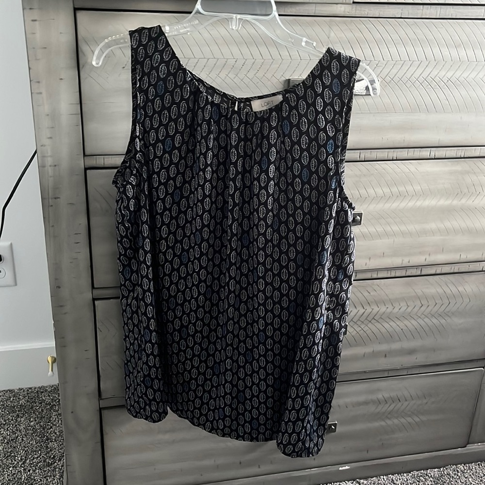Loft navy sleeveless blouse